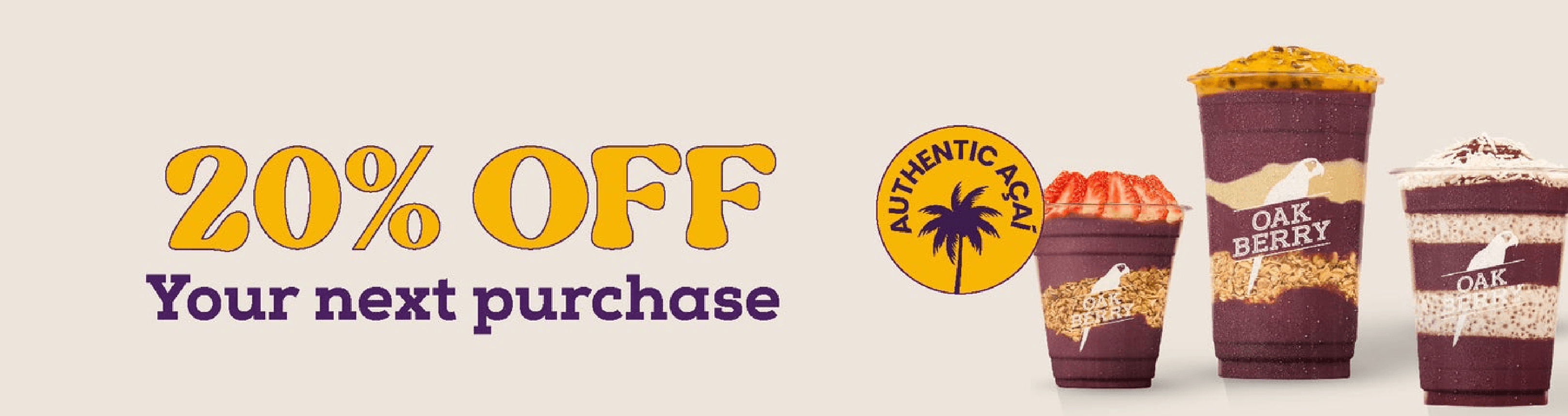 20% off your next purchase